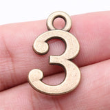 WYSIWYG 10pcs 26x16mm Lucky Number 0~9 Charms Pendant Antique Bronze Color Handmade Craft Finding For Necklace Keychain Making