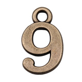 WYSIWYG 10pcs 26x16mm Lucky Number 0~9 Charms Pendant Antique Bronze Color Handmade Craft Finding For Necklace Keychain Making