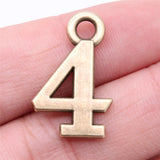 WYSIWYG 10pcs 26x16mm Lucky Number 0~9 Charms Pendant Antique Bronze Color Handmade Craft Finding For Necklace Keychain Making