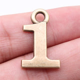 WYSIWYG 10pcs 26x16mm Lucky Number 0~9 Charms Pendant Antique Bronze Color Handmade Craft Finding For Necklace Keychain Making