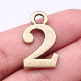WYSIWYG 10pcs 26x16mm Lucky Number 0~9 Charms Pendant Antique Bronze Color Handmade Craft Finding For Necklace Keychain Making