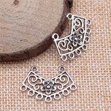 WYSIWYG 10pcs 26x18mm Flower Porous Earring Connector Jewelry Making Antique Silver Color Flower Earring Connector Charm