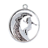 WYSIWYG 10pcs 26x20mm Antique Silver Color Surf Charms For Jewelry Making