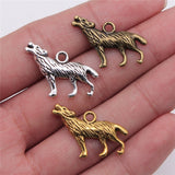 WYSIWYG 10pcs 26x20mm Charm Howl Wolf 3 Colors Wolf Howl Charms Animal Howl Wolf Pendant Charms For Jewelry Making