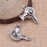 WYSIWYG 10pcs 26x20mm Pendant Hair Dryer Hair Dryer Charm Pendants For Jewelry Making Antique Silver Color Hair Dryer Pendants