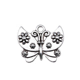 WYSIWYG 10pcs 26x21mm Butterfly Charms For Jewelry Making Jewelry Accessories Antique Silver Plated Antique Bronze Plated