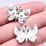WYSIWYG 10pcs 26x21mm Butterfly Charms For Jewelry Making Jewelry Accessories Antique Silver Plated Antique Bronze Plated