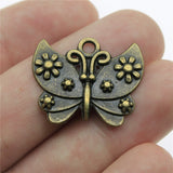 WYSIWYG 10pcs 26x21mm Butterfly Charms For Jewelry Making Jewelry Accessories Antique Silver Plated Antique Bronze Plated