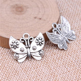 WYSIWYG 10pcs 26x21mm Butterfly Charms For Jewelry Making Jewelry Accessories Antique Silver Plated Antique Bronze Plated