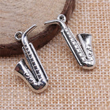 WYSIWYG 10pcs 26x21mm Saxophone Charm Pendants For Jewelry Making Musical Instruments Pendants Charm Saxophone