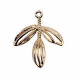 WYSIWYG 10pcs 26x22mm Leaves Charms Electrophoresis KC Gold Color For Jewelry Making Zinc Alloy DIY Charms Jewelry Findings