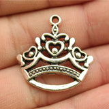 WYSIWYG 10pcs 26x26mm Crown Charms Antique Silver Color Pendant Charms For Jewelry Making Jewelry Accessories