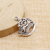 WYSIWYG 10pcs 26x26mm Crown Charms Antique Silver Color Pendant Charms For Jewelry Making Jewelry Accessories