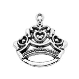 WYSIWYG 10pcs 26x26mm Crown Charms Antique Silver Color Pendant Charms For Jewelry Making Jewelry Accessories