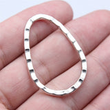 WYSIWYG 10pcs 26x40mm 4 Colors Hammered Egg Shaped Circle Charms Pendant For DIY Jewelry Making Handmade Jewelry Craft Findings