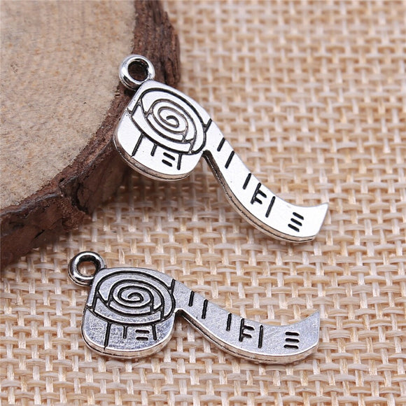 WYSIWYG 10pcs 27x11mm Ribbon Charm Tape Measure Charms Toilet Paper Charms For Jewelry Making Findings EF3746