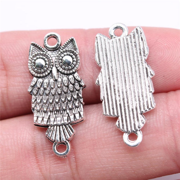 WYSIWYG 10pcs 27x13mm Owl Charms For Jewelry Making Antique Silver Plated Antique Bronze Color Jewelry Findings