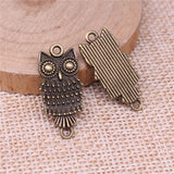 WYSIWYG 10pcs 27x13mm Owl Charms For Jewelry Making Antique Silver Plated Antique Bronze Color Jewelry Findings