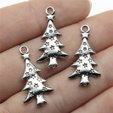 WYSIWYG 10pcs 27x14mm Charms Christmas Tree Pine Tree Star 2 Colors For Jewelry Making EF3926