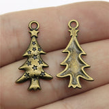 WYSIWYG 10pcs 27x14mm Charms Christmas Tree Pine Tree Star 2 Colors For Jewelry Making EF3926