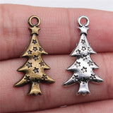WYSIWYG 10pcs 27x14mm Charms Christmas Tree Pine Tree Star 2 Colors For Jewelry Making EF3926