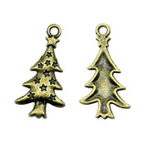 WYSIWYG 10pcs 27x14mm Charms Christmas Tree Pine Tree Star 2 Colors For Jewelry Making EF3926