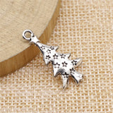 WYSIWYG 10pcs 27x14mm Charms Christmas Tree Pine Tree Star 2 Colors For Jewelry Making EF3926