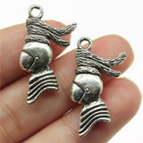 WYSIWYG 10pcs 27x14mm Fighting Helmet Charms Antique Silver Color Pendant Charms For Jewelry Making Jewelry Findings