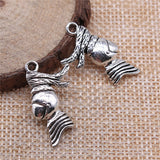 WYSIWYG 10pcs 27x14mm Fighting Helmet Charms Antique Silver Color Pendant Charms For Jewelry Making Jewelry Findings