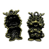 WYSIWYG 10pcs 27x16mm Dragon Charms For Jewelry Making Antique Bronze Color Charms Pendants Jewelry Accessories