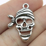 WYSIWYG 10pcs 27x20mm 2 Colors Skull Charms Pendant For Jewelry Making DIY Jewelry Findings