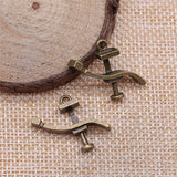 WYSIWYG 10pcs 27x20mm Dentists Bed Charms For Jewelry Making Antique Bronze Color Charms Pendants Jewelry Accessories