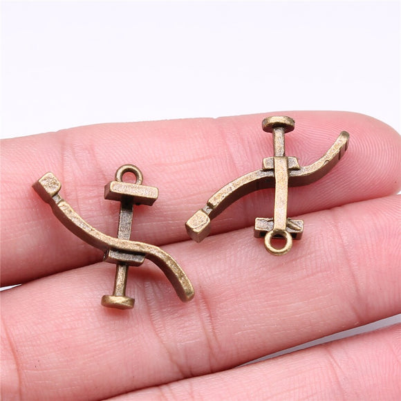 WYSIWYG 10pcs 27x20mm Dentists Bed Charms For Jewelry Making Antique Bronze Color Charms Pendants Jewelry Accessories