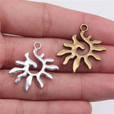 WYSIWYG 10pcs 27x20mm Pendant Sun Sun Charm Pendants For Jewelry Making Antique Silver Color Sun Pendants