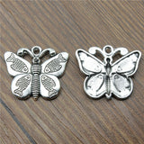 WYSIWYG 10pcs 27x22mm Fish Angel Wings Butterfly Charms Antique Silver Color For Jewelry Making Charms Pendant Jewelry Findings
