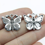 WYSIWYG 10pcs 27x22mm Fish Angel Wings Butterfly Charms Antique Silver Color For Jewelry Making Charms Pendant Jewelry Findings
