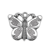 WYSIWYG 10pcs 27x22mm Fish Angel Wings Butterfly Charms Antique Silver Color For Jewelry Making Charms Pendant Jewelry Findings