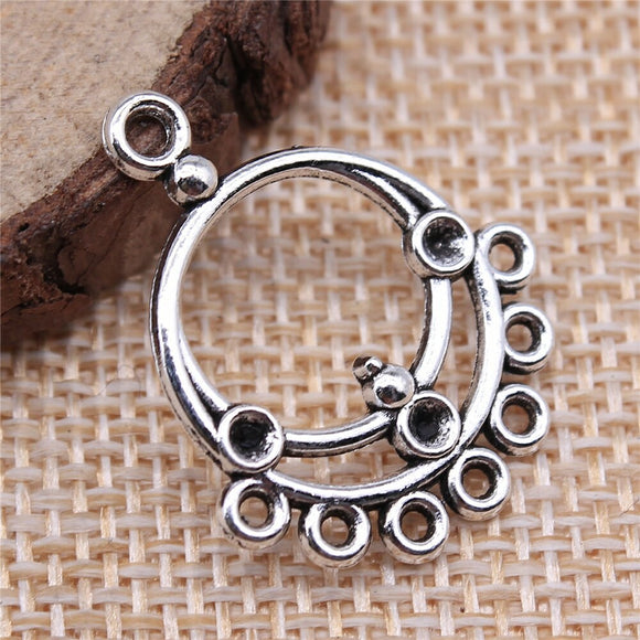 WYSIWYG 10pcs 27x22mm Porous Earring Connector Antique Silver Color For DIY Jewelry Making Jewelry Findings Jewelry Accessories