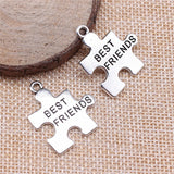 WYSIWYG 10pcs 27x24mm Best Friends Charms For Jewelry Making Best Friends Charms Charm Best Friends Puzzle Pieces