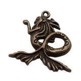 10pcs 27x27mm Antique Silver Color Mermaid Charms For Jewelry Making h1266