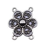 WYSIWYG 10pcs 27x30mm Body Chain Flower Porous Connector Antique Silver Color Jewelry Findings Jewelry Accessories