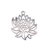 WYSIWYG 10pcs 27x31mm Antique Silver Color Lotus Charms For Jewelry Making EF3702