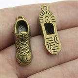 10pcs 27x9mm 2 Colors Antique Bronze Plated Sneaker Charms 3D Running Shoe Charms Sneaker Shoe Charms EF4184