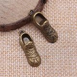10pcs 27x9mm 2 Colors Antique Bronze Plated Sneaker Charms 3D Running Shoe Charms Sneaker Shoe Charms EF4184
