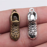 10pcs 27x9mm 2 Colors Antique Bronze Plated Sneaker Charms 3D Running Shoe Charms Sneaker Shoe Charms EF4184