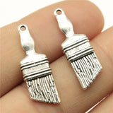 WYSIWYG 10pcs 27x9mm Pendant Paint Brush Paint Brush Charm Pendants For Jewelry Making Antique Silver Color Brush Pendants