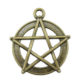 WYSIWYG 10pcs 28mm 2 Colors Antique Silver Color Antique Bronze Plated Star Pendant Hollow Star Charm Pendants Star Charm