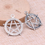 WYSIWYG 10pcs 28mm 2 Colors Antique Silver Color Antique Bronze Plated Star Pendant Hollow Star Charm Pendants Star Charm
