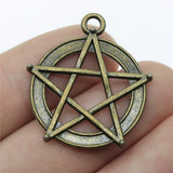 WYSIWYG 10pcs 28mm 2 Colors Antique Silver Color Antique Bronze Plated Star Pendant Hollow Star Charm Pendants Star Charm