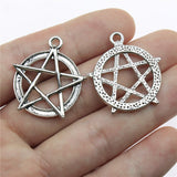 WYSIWYG 10pcs 28mm 2 Colors Antique Silver Color Antique Bronze Plated Star Pendant Hollow Star Charm Pendants Star Charm